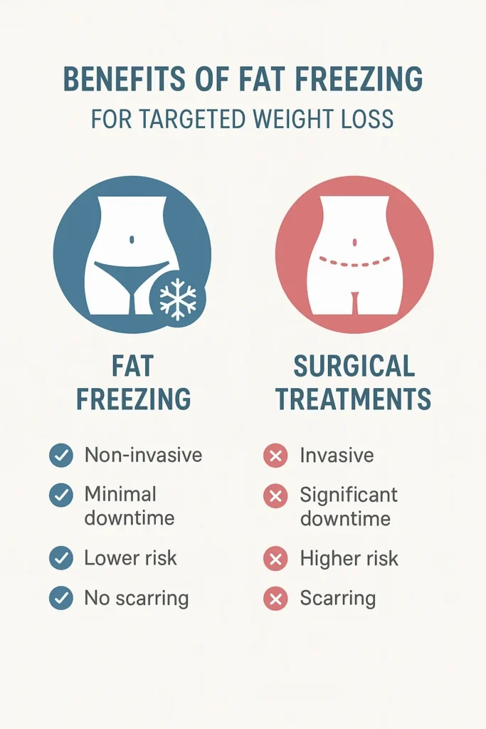 graphic showing the benefits of fat freezing Andover