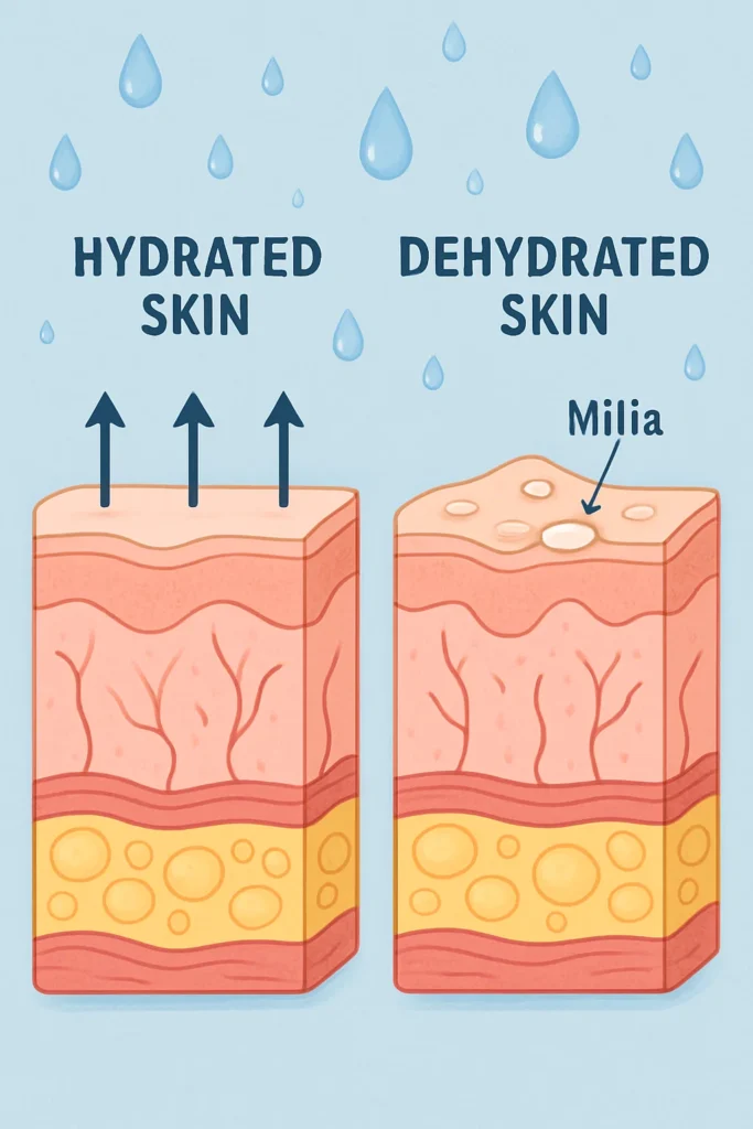 The importance of hydration and milia production Andover