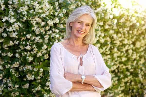 Older woman happy with urinary incontinence treatment Andover